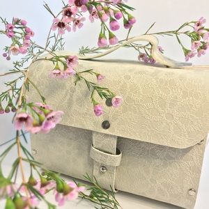 White leather bag